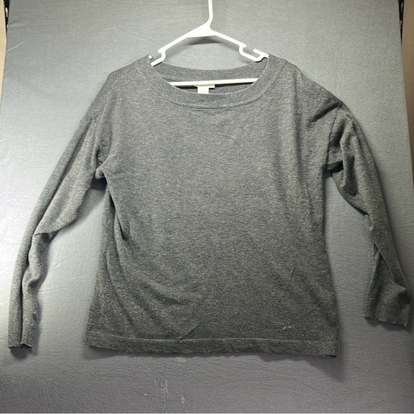 White + Warren Gray Crew Neck Sweater - Picture 2 of 5
